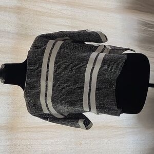 Black and White Striped Knit Top